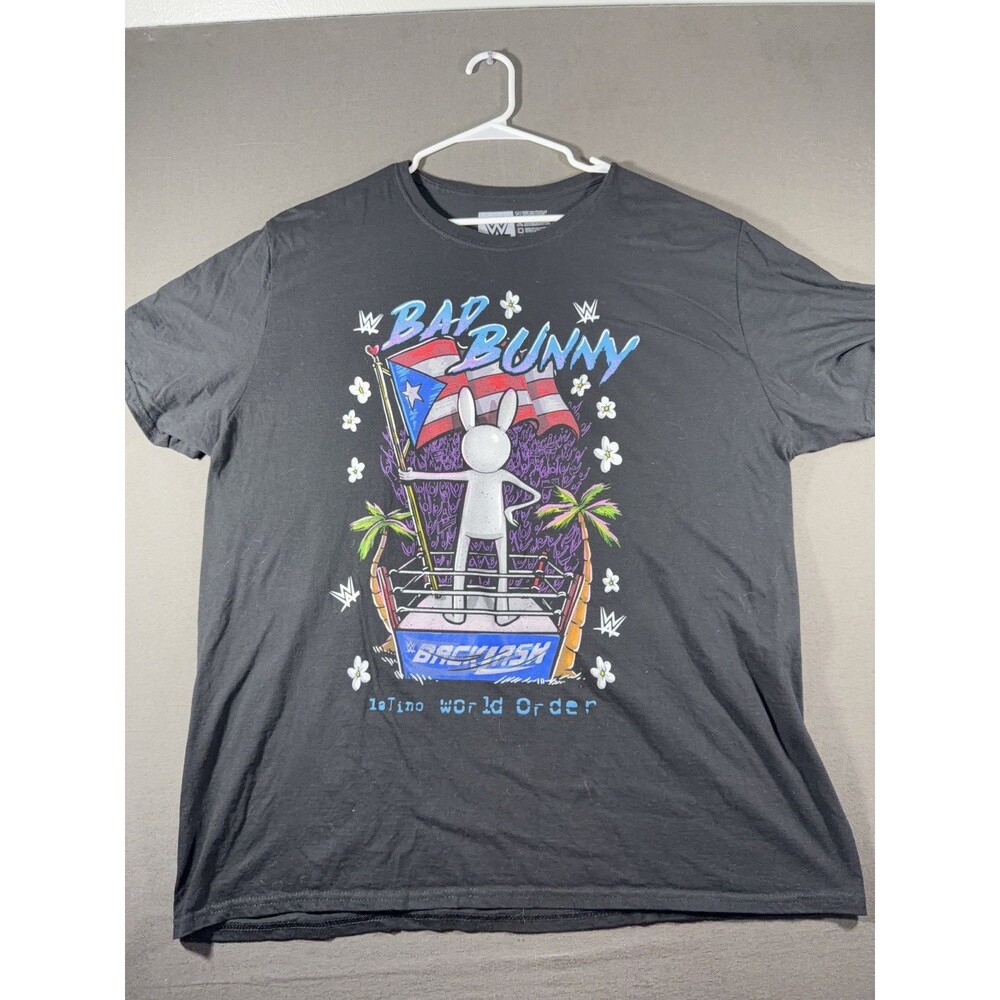 Bad Bunny Shirt Mens XXL Black WWE Authentic Latino World Order Backlash Wrestle